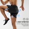 MIER Men's Workout Running Shorts Quick Dry Active 5 Inches Shorts with Pockets, Lightweight and Breathable, Black, M view 2