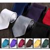 New Men's Tie Silk Satin Narrow Neckties Handmade Adjustable Neckwear Pure Color 8CM (A11 royal blue) view 3