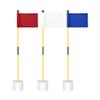 KINGTOP Miniature Golf Flagstick, Practice Putting Green Flags for Yard, Golf Pin Flag Hole Cup Set, Portable 2-Section Design, 3ft Flagpole, Indoor | Outdoor, Plain Flag, 3-Pack view 1
