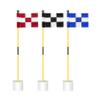 KINGTOP Miniature Golf Flagstick, Practice Putting Green Flags for Yard, Golf Pin Flag Hole Cup Set, Portable 2-Section Design, 3ft Flagpole, Indoor | Outdoor, Checkered Flag, 3-Pack view 1