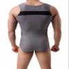 BRAVE PERSON Men's Figure-Shape Bodysuits Elastic Workout Clothes Swimwear 2241 (S / 26"-29'', 001- Gray) view 2