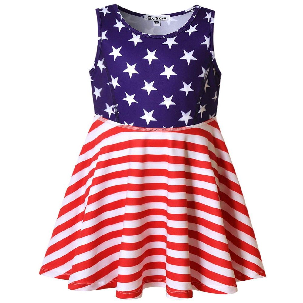 4th July Dresses for Big Girls 10 12 USA Flag Independence Day Party Costume