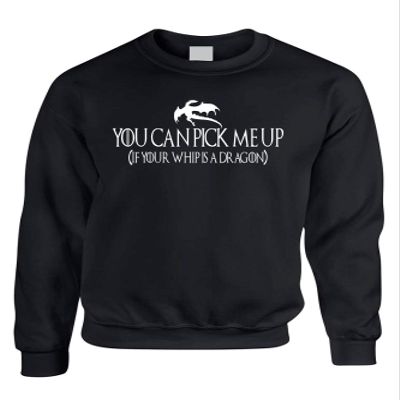 ALLNTRENDS Adult Sweatshirt You Can Pick Me Up Dragon Trending Tops Cool Stuff (M, Black)