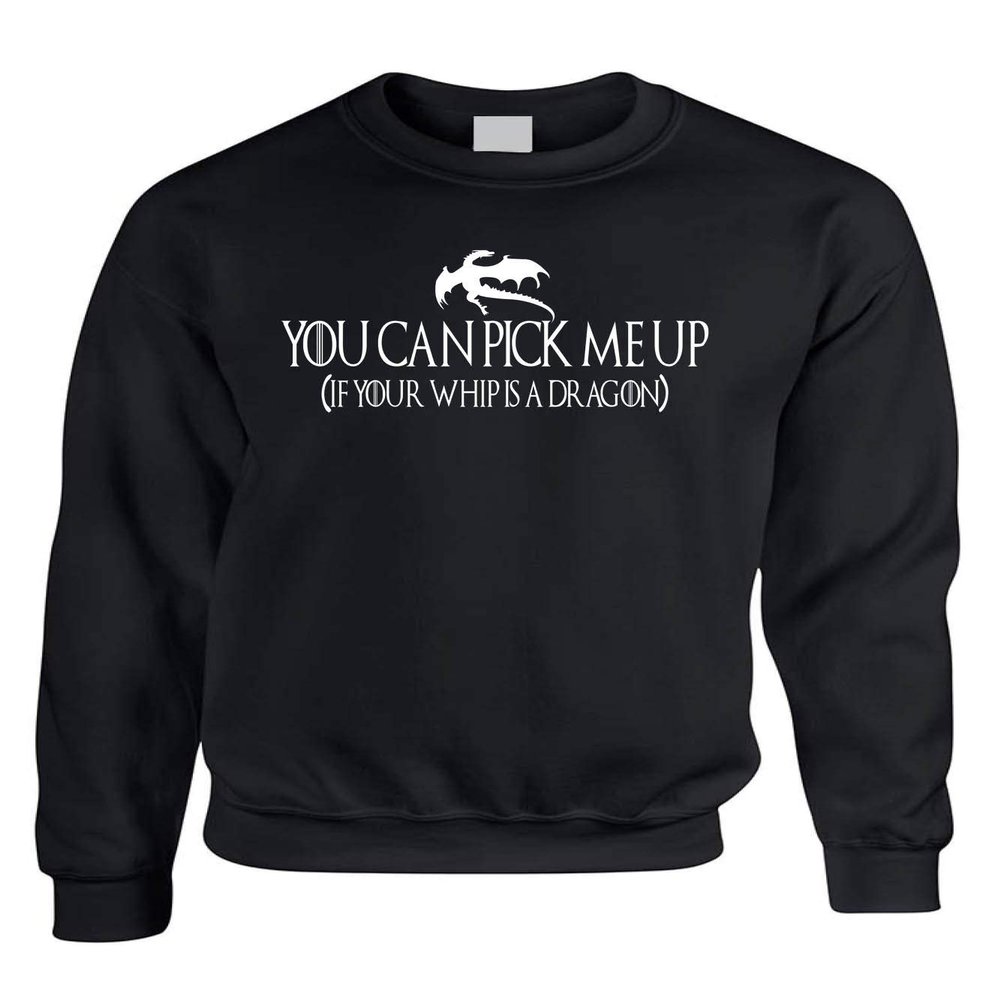 ALLNTRENDS Adult Sweatshirt You Can Pick Me Up Dragon Trending Tops Cool Stuff (M, Black)