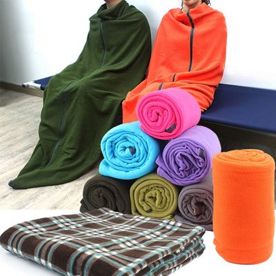 Ace Hunter Lightweight Compact Zippered Soft Warm Fleece Travel Blanket Camping Sleep Bag Adult Fleece Sleeping Bag Liner (Gray)