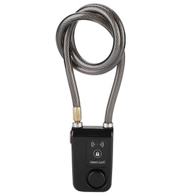 Security Lock, Combination Locks Cable Lock Secure Smart Keyless Anti-Theft Bluetooth Cable Lock, 80cm Lock Cable Waterproof 110dB Wire Rope Alarm Lock