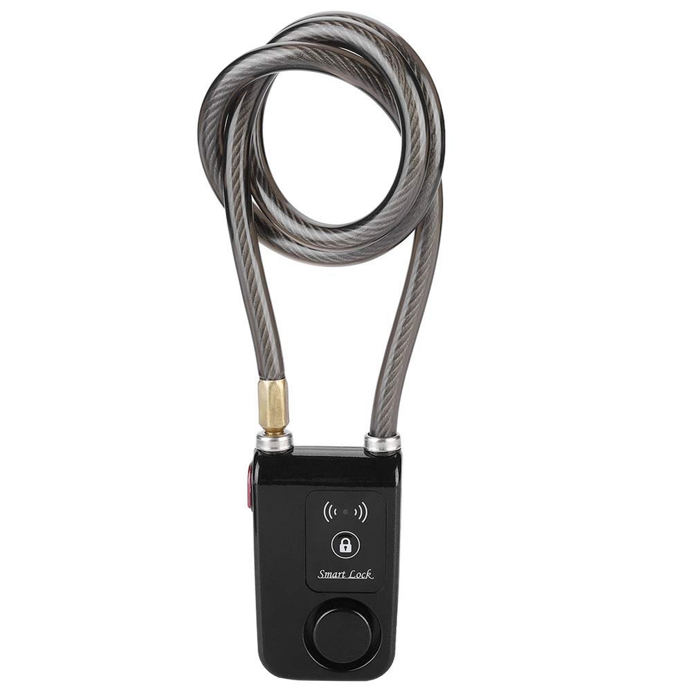 Security Lock, Combination Locks Cable Lock Secure Smart Keyless Anti-Theft Bluetooth Cable Lock, 80cm Lock Cable Waterproof 110dB Wire Rope Alarm Lock