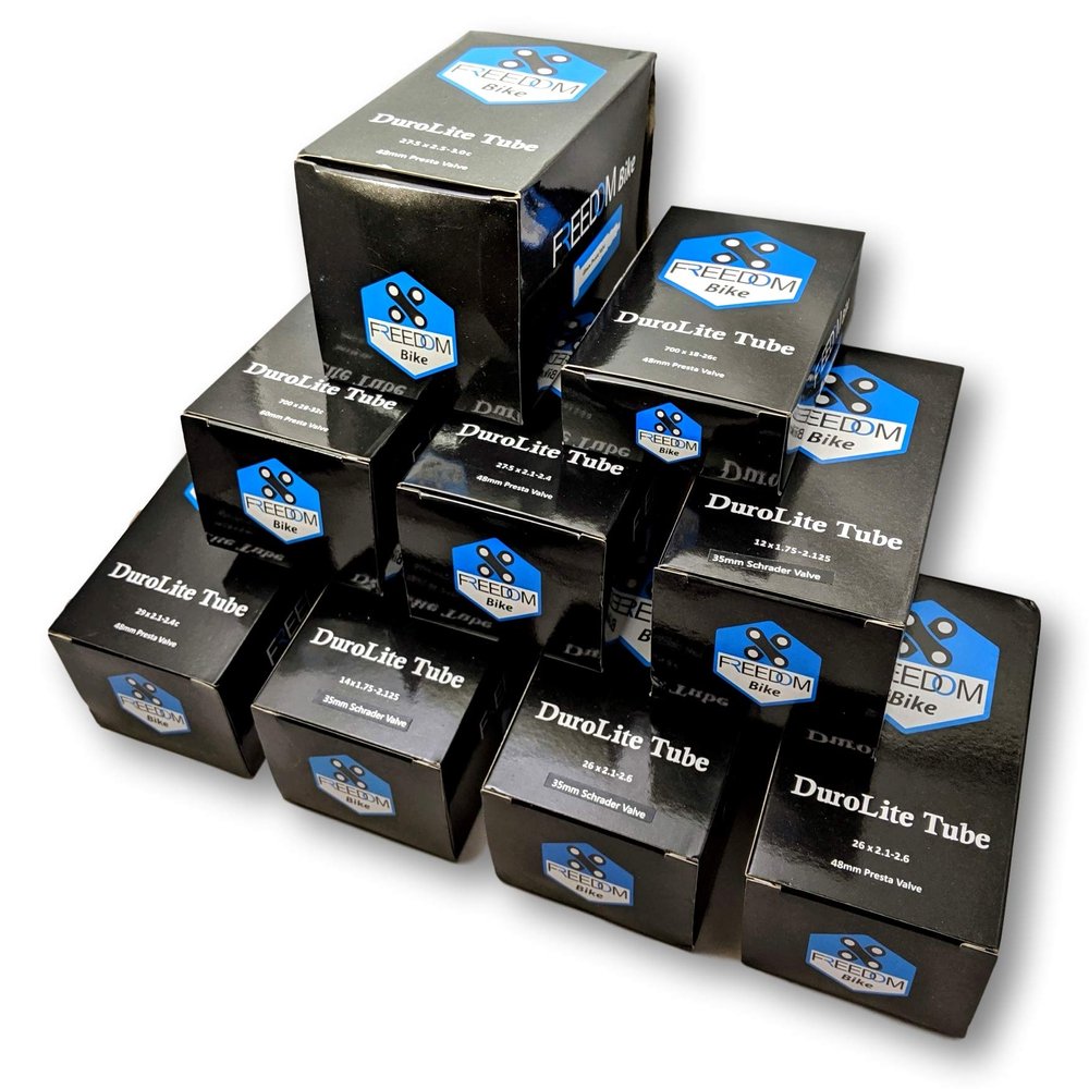 Bike Tube - Choose Size 12, 14, 26, 27.5, 650B, 29, 700c Bike Tubes - Road, Gravel, Mountain Bicycle - All tire Sizes - Presta or Schrader Inner Tube - Heavy Duty Latex - Bike tire Tube - 26S-1