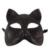 Glitter Cat Masquerade Mask (Black) view 1