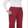 KOI Basics Women's Holly Cargo Scrub Pants, 8 Pockets, Drawstring Waist Ruby X-Large view 3