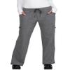 KOI Basics Women's Holly Cargo Scrub Pants, 8 Pockets, Drawstring Waist Heather Grey X-Large Petite view 1