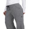 KOI Basics Women's Holly Cargo Scrub Pants, 8 Pockets, Drawstring Waist Heather Grey X-Large Petite view 3