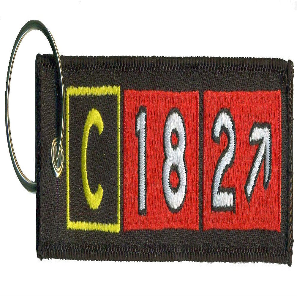Airport Taxiway Sign Keychain. Select from a variety of aircraft types! (Cessna 182)