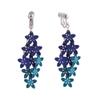 HAPPYAN Handmade Mulit-layer Clip On Earrings for Women & Clip-Ons Lightweight flower Leaf Dangle Earrings (Navy Blue Mix Clip) view 1