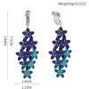 HAPPYAN Handmade Mulit-layer Clip On Earrings for Women & Clip-Ons Lightweight flower Leaf Dangle Earrings (Navy Blue Mix Clip) view 2