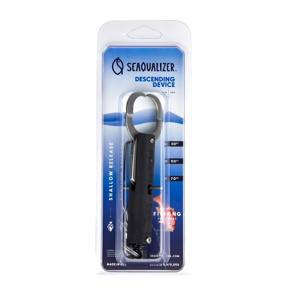 SeaQualizer Fish Descending Device  3 Setting Release Device for Fishing  Non-Invasive and Reusable Fish Release Tool  NOAA Compliant - Made in USA (30, 50, 70 Feet Release)
