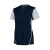 Russell Athletic Ladies Performance Two-Button Color Block Jersey Navy/Baseball Grey M view 1