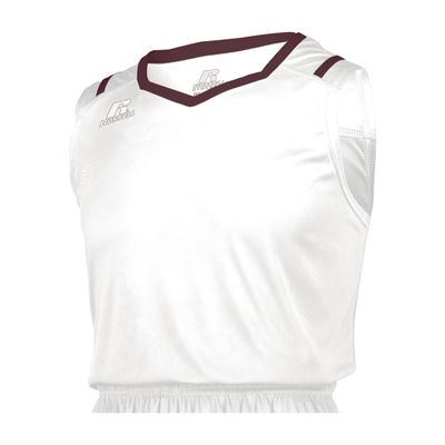 Russell Athletic Athletic Cut Men's Basketball Jersey White/Maroon L