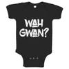 Indica Plateau Wah Gwan? Black 6 Month Cotton One-Piece Infant Baby Romper view 1