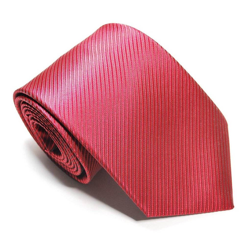 8CM Stylish Tie For Men Polyester Solid Stripes Ties For Wedding,Party,Daily Dress,Birthday'Gift (C12 red)