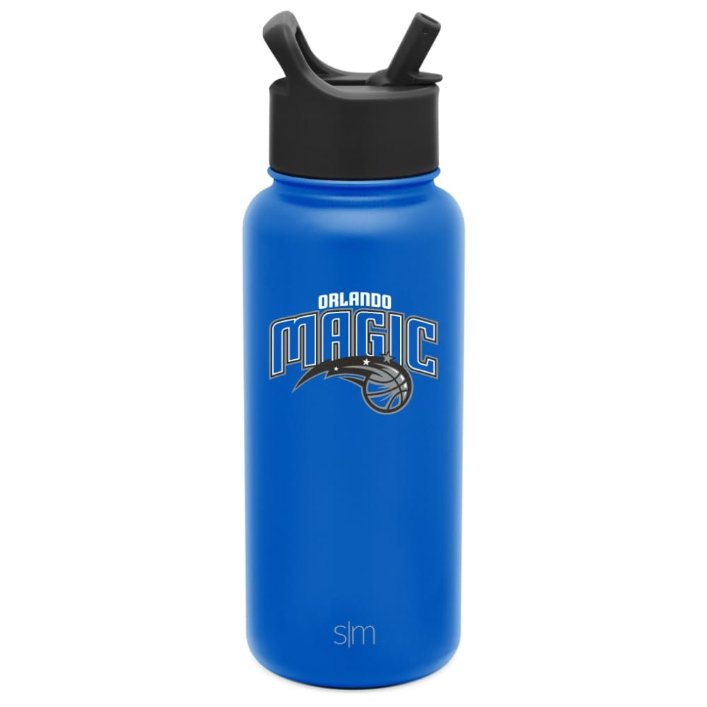 Simple Modern Officially Licensed NBA Orlando Magic Water Bottle with Straw Lid | Vacuum Insulated Stainless Steel 32oz Thermos | Summit Collection | Orlando Magic
