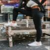 90 Degree By Reflex High Waist Fleece Lined Leggings with Side Pocket - Yoga Pants - Black with Pocket - Large view 3