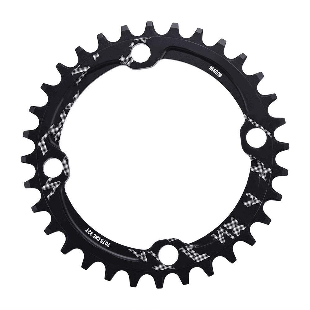 Alomejor Chain Ring Single Chainring 32T, 34T, 36T, 38T 104 BCD Narrow Wide Chainrings for Bicycle Road Mountain BMX Fixie Track Fixed (34T-Black)