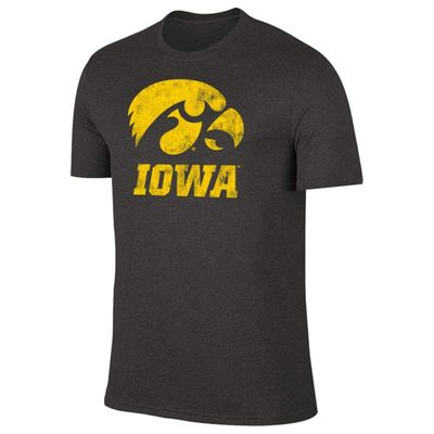 Campus Colors Adult MVP Heathered Cotton Blend T-Shirt - Logo Tshirt - Made from Ringspun - Comfort and Versatility (Iowa Hawkeyes - Black, XX-Large)