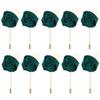 10pcs Wedding Lapel Flower Pin Rose for Man Suit Decoration-blackish green view 1
