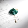10pcs Wedding Lapel Flower Pin Rose for Man Suit Decoration-blackish green view 2
