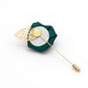 10pcs Wedding Lapel Flower Pin Rose for Man Suit Decoration-blackish green view 4