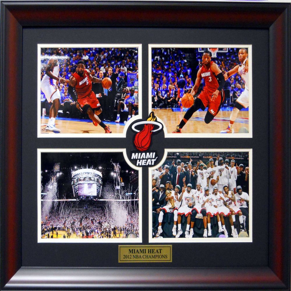 Framed Deluxe Basketball Miami 2012 Championship Collage SKU #3014