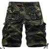 chouyatou Men's Active Normal Waist Loose Multi-Pocket Versatile Twill Cargo Shorts (34, Camo-Army) view 2