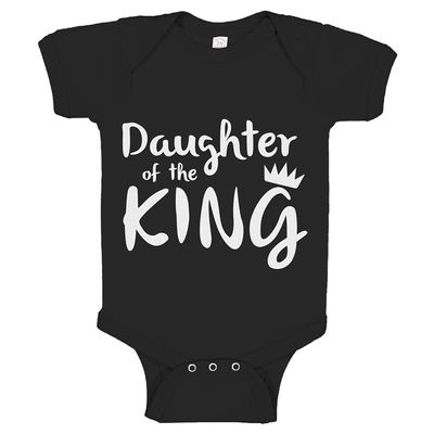 Indica Plateau Daughter of the King Black 12 Month Cotton One-Piece Infant Baby Romper