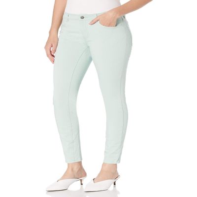 Dickies Women's Perfect Shape Twill Skinny 4 Pocket Pant Pants, Rinsed SURF Spray, 10 RG