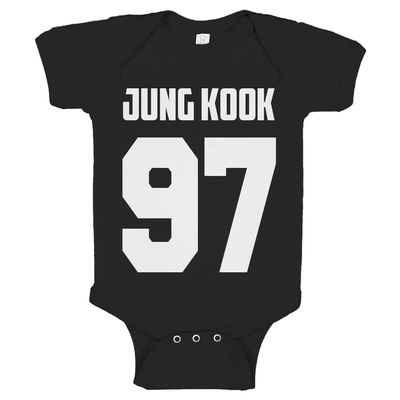 Indica Plateau Jung Kook 97 Black 24 Month Cotton One-Piece Infant Baby Romper