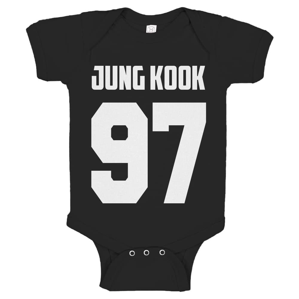 Indica Plateau Jung Kook 97 Black 24 Month Cotton One-Piece Infant Baby Romper