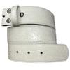 BC Belts Leather Belt Strap with Embossed Western Scrollwork 1.5" Wide with Snaps (White-S) view 1