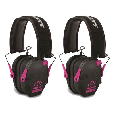 Walkers Razor Slim Electronic Shooting Muffs 2-Pack, Pink (2 Items)
