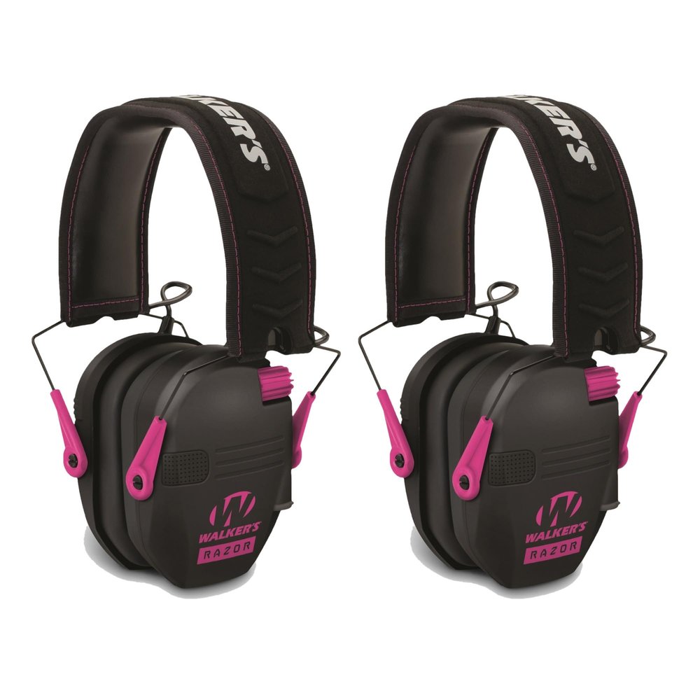 Walkers Razor Slim Electronic Shooting Muffs 2-Pack, Pink (2 Items)