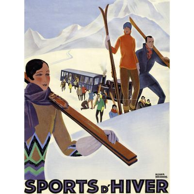 Broders Col Voza Mont Blanc Winter Sports Advert Large Print Poster Wall Art Decor Picture