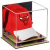 Better Display Cases Acrylic Basketball Hat or Cap Display Case with Mirror, Purple Risers and Wood Base (A006-PR) view 1