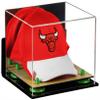 Better Display Cases Acrylic Basketball Hat or Cap Display Case with Mirror, Wall Mount, Green Risers and Wood Base (A006-GRR) view 1