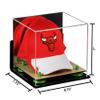 Better Display Cases Acrylic Basketball Hat or Cap Display Case with Mirror, Wall Mount, Green Risers and Wood Base (A006-GRR) view 2