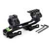 TRIROCK 1-Piece 30mm/25.4mm (1") Tactical Cantilever Scope Mount w/Picatinny Tops and Bubble Level - 2-Inch Offset, Quick Release/Detach (QR/QD) - for Wevr/Picatinny Rails view 1