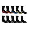 Fruit of the Loom boys Half Cushion Casual Sock, Black Assorted, 9-2.5 US view 1