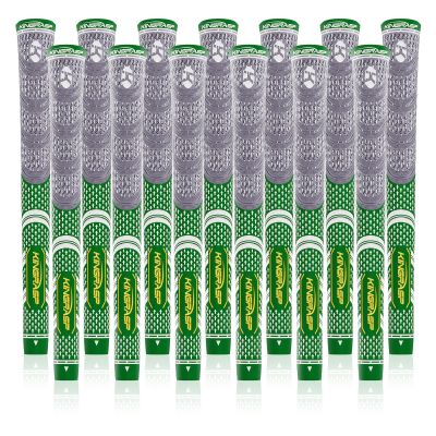 KINGRASP Multi Compound Golf Grips,Golf club grips midsize standard Size,13 Grips Set,6 Colors Optional,Anti-Slip High Stability,All Weather Cord Rubber Golf Club Grips(Gray/green, standard )