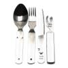 German cutlery set 4 pieces Eating utensils military style spoon fork knife kit flatware multi-tool Camping bottle can opener stainless steel NEW view 1