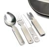 German cutlery set 4 pieces Eating utensils military style spoon fork knife kit flatware multi-tool Camping bottle can opener stainless steel NEW view 3