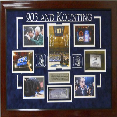 Framed Deluxe Basketball Coack K- 903 and Kounting NCAA Record Wins Collage SKU #3011
